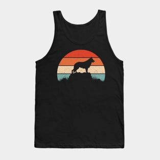 German Shepherd Retro Sunset Tank Top